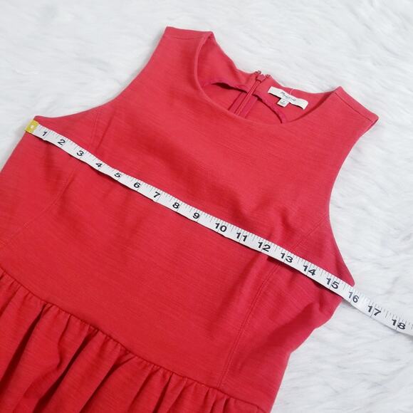 Madewell Pleated Red Dress w/ side pockets - Picture 5 of 11